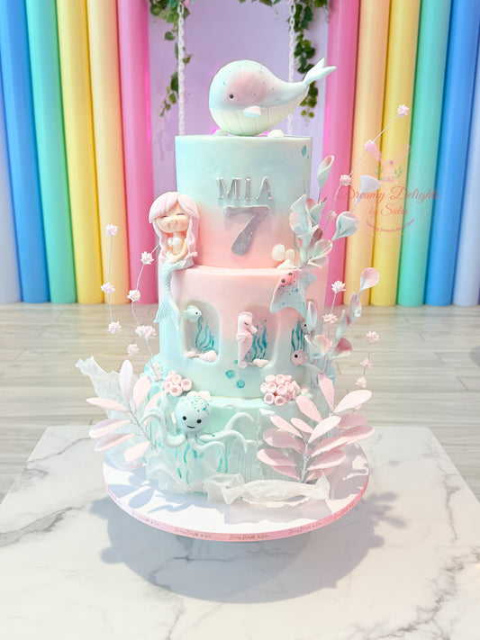 Sea Animals and Mermaid Cake
