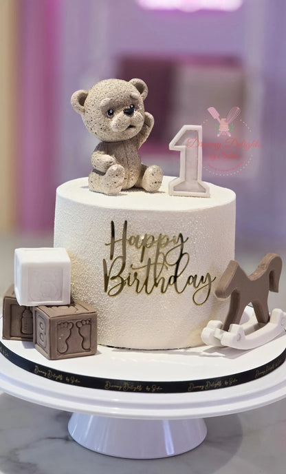 Teddy and Blocks Cake