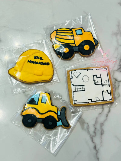 Engineering graduation cookies Dubai — hand-decorated cookies for engineering graduate celebration by Dreamy Delights by Sidra