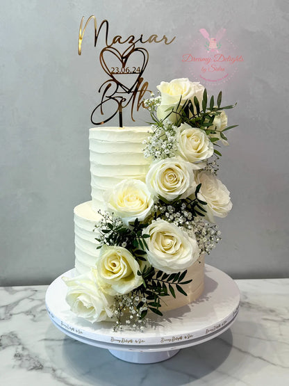 White Rose Wedding Cake