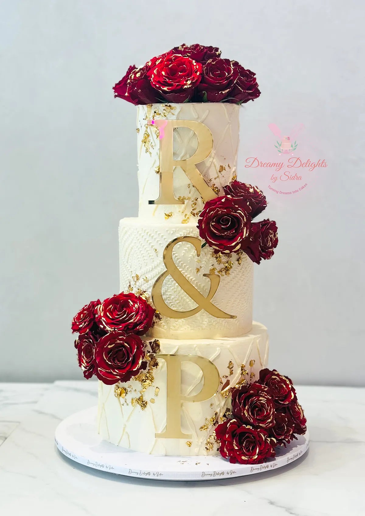 Red Rose Wedding Cake