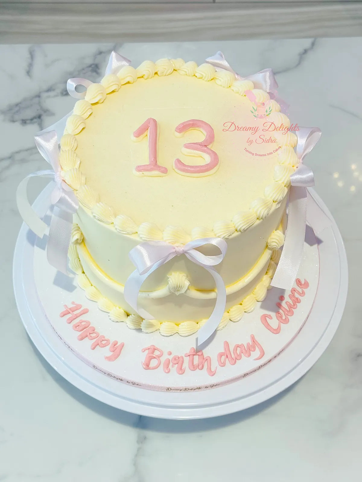 13th Birthday Ribbon Cake