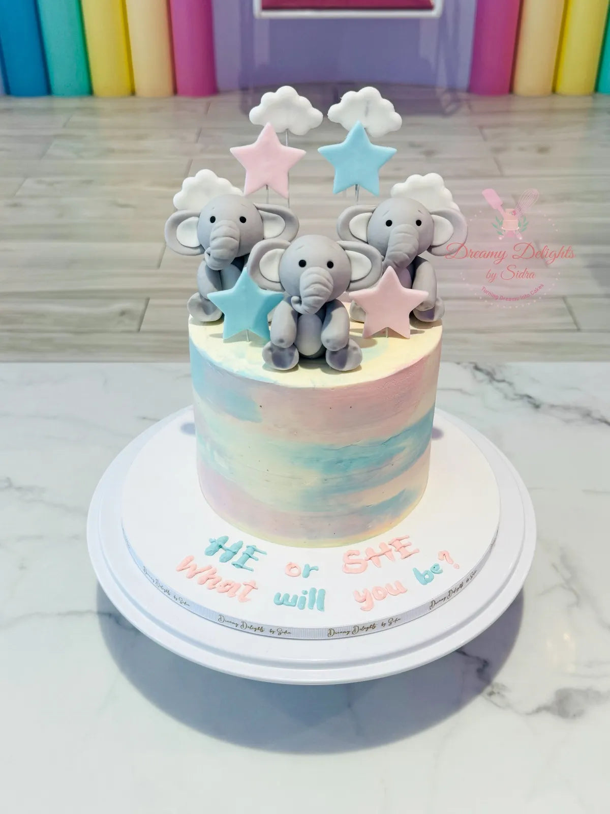 Elephant Baby Shower Cake