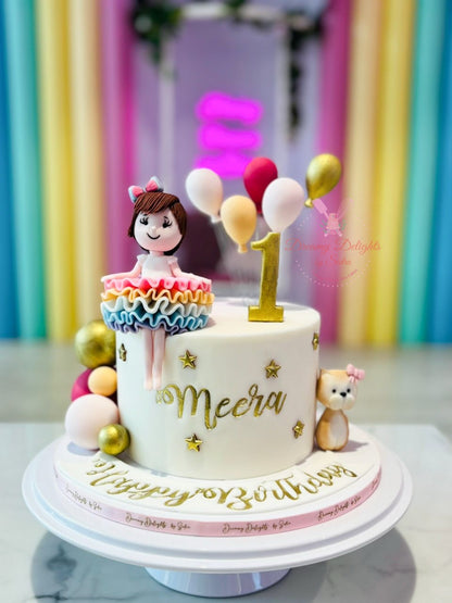 Girl Balloons Cake