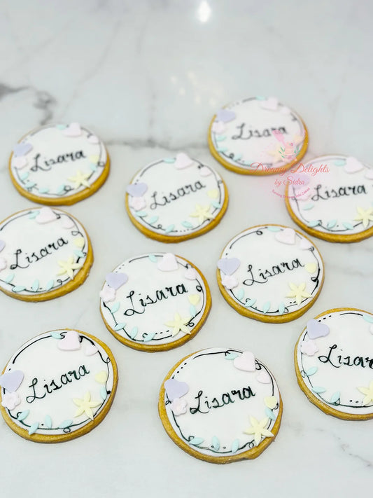 Personalized Name Flower Cookies