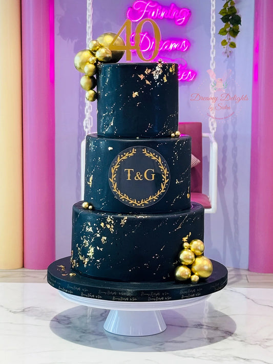 Black and Gold Logo cake