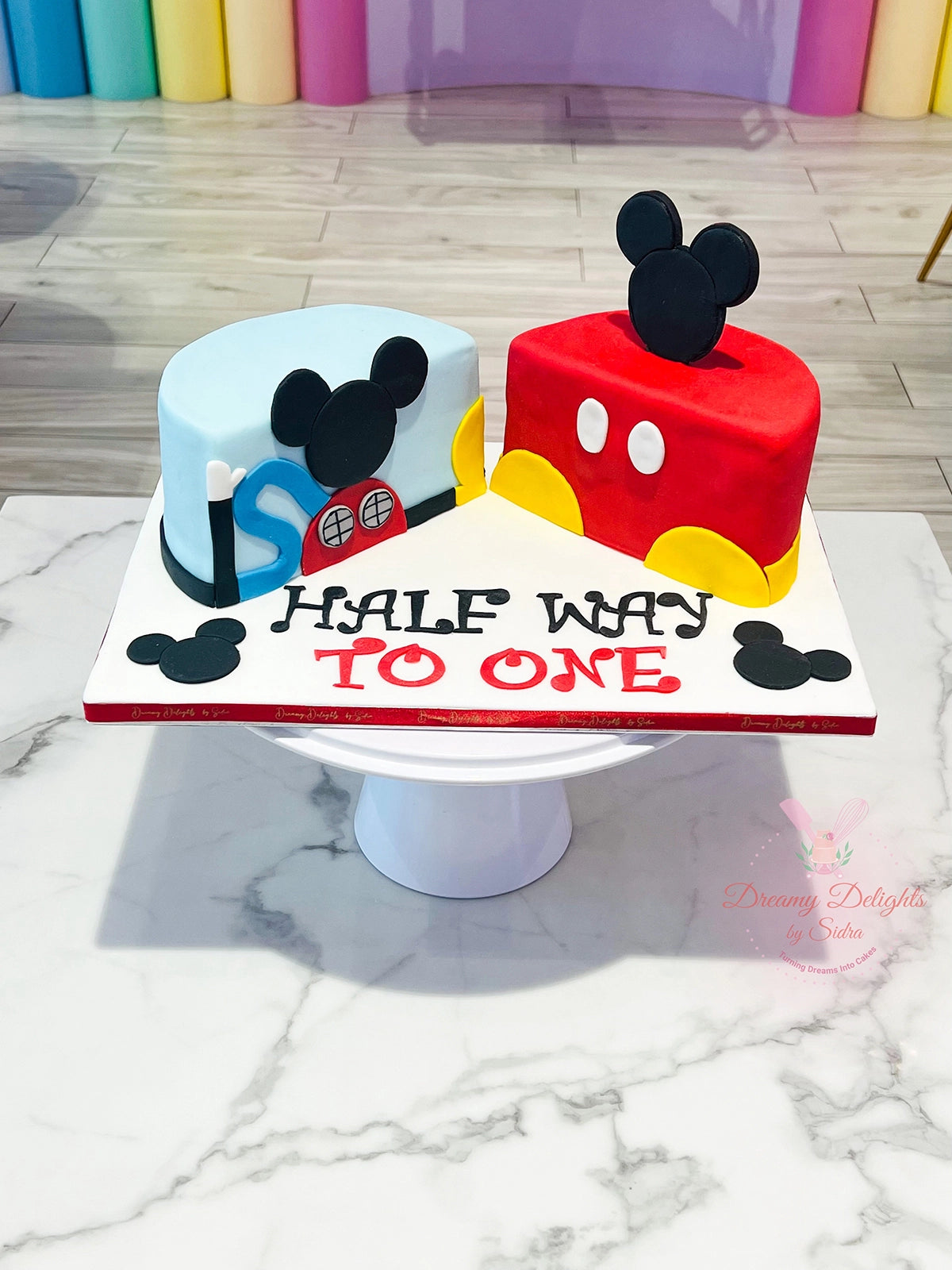 Mickey Mouse Half Birthday Cake