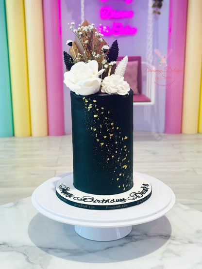 Black Floral Cake