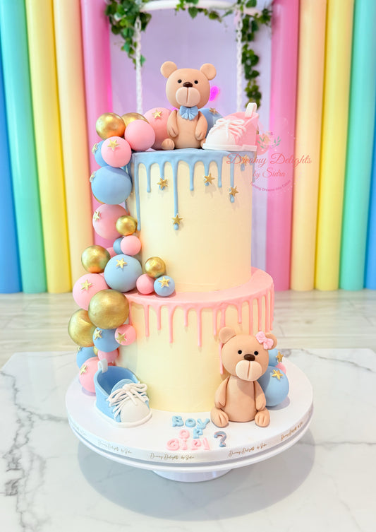 Boy or Girl Teddy Shoe Cake