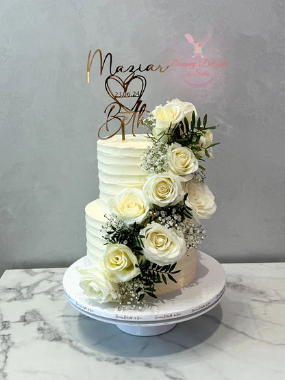 White Rose Wedding Cake