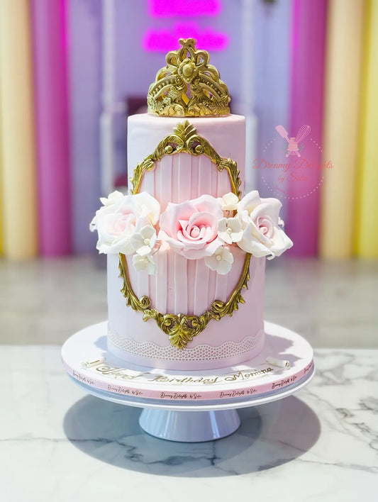 Crown and Flowers Cake