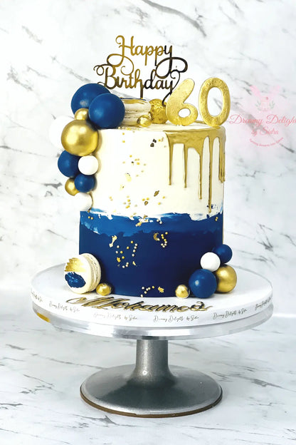 Blue and Gold Cake