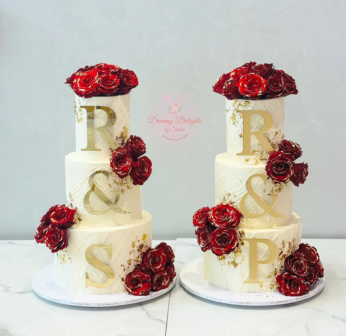 Red Rose Wedding Cake