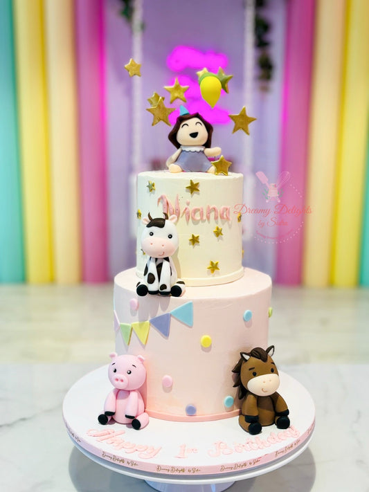 Girl Farm Theme Cake