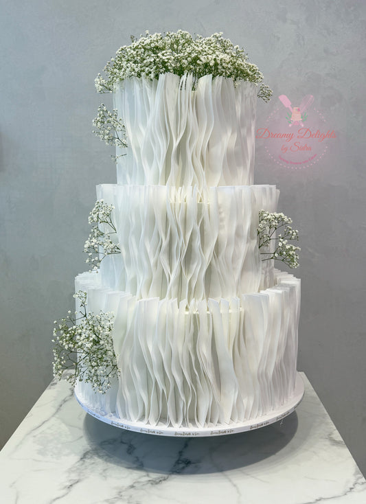 Wafer Paper Art Wedding Cake