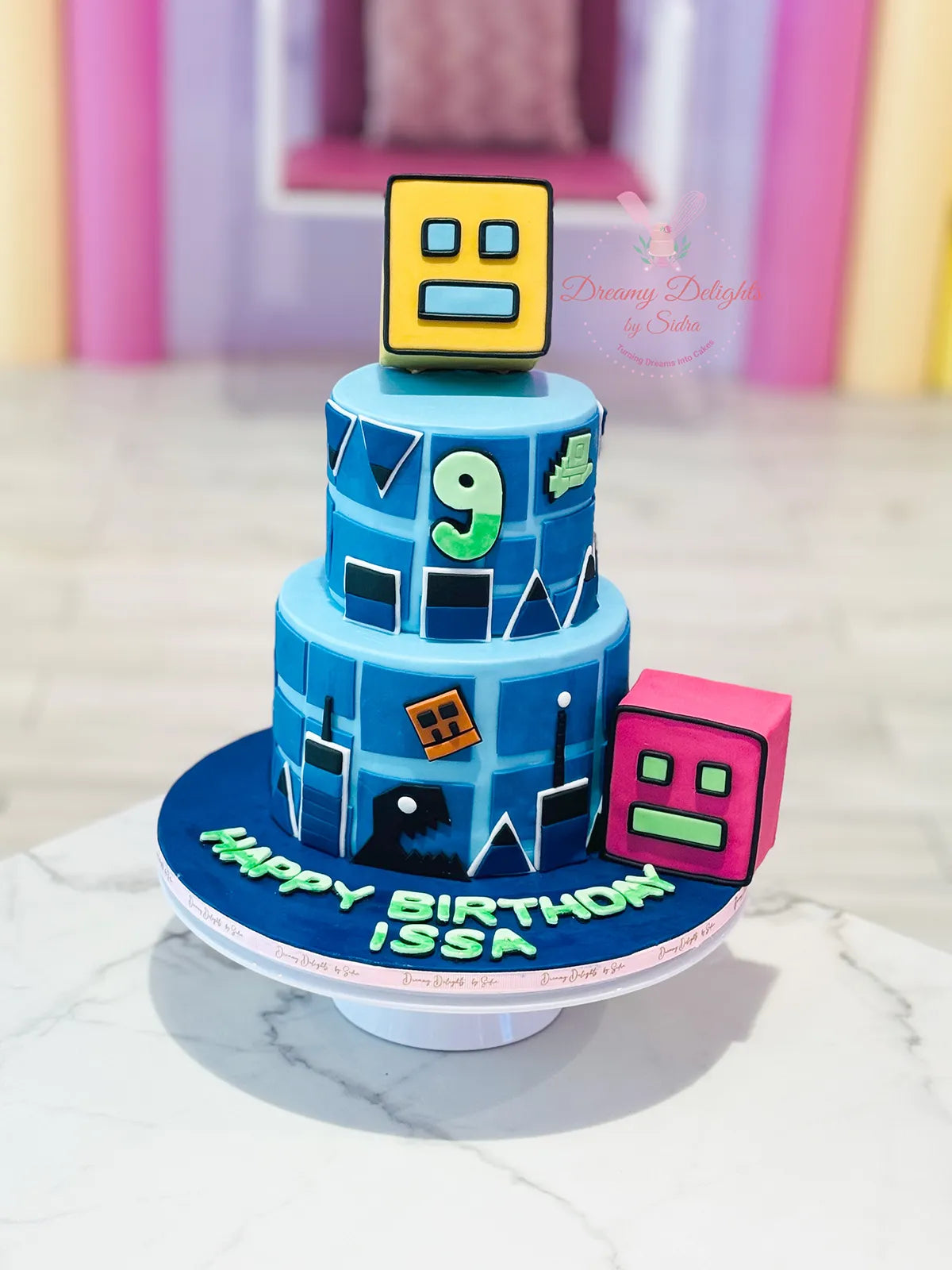 Geometry Dash Cake – DreamyDelightsBySidra
