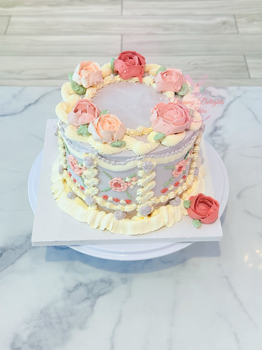 Premium Vintage Floral Cake