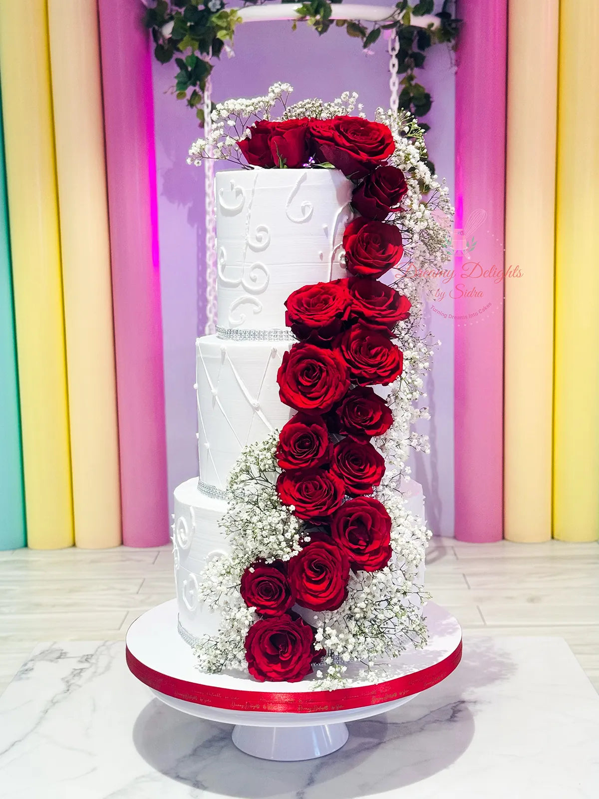 Red Rose Wedding Cake 2