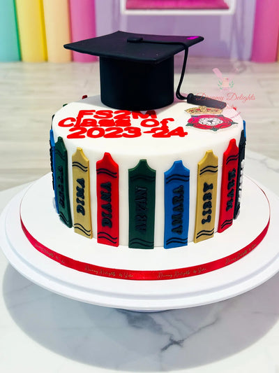 Graduation cake with fondant cap and diploma decoration — custom cake Dubai by Dreamy Delights by Sidra