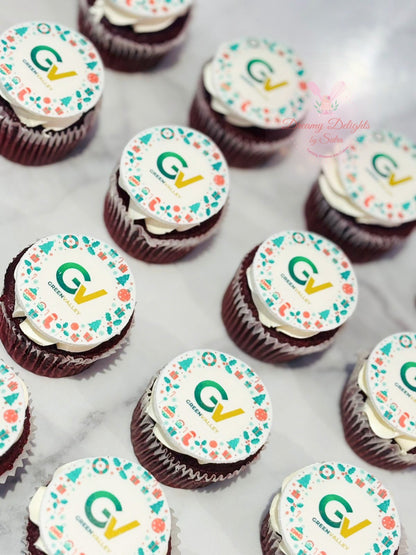 Christmas Corporate Logo Festive Cupcakes