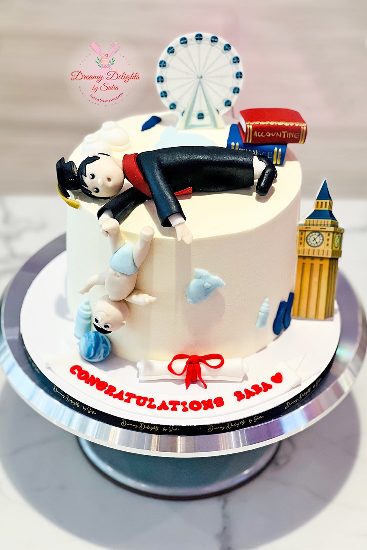 Dad graduation cake Dubai — surprise graduation cake for father or mature student by Dreamy Delights by Sidra