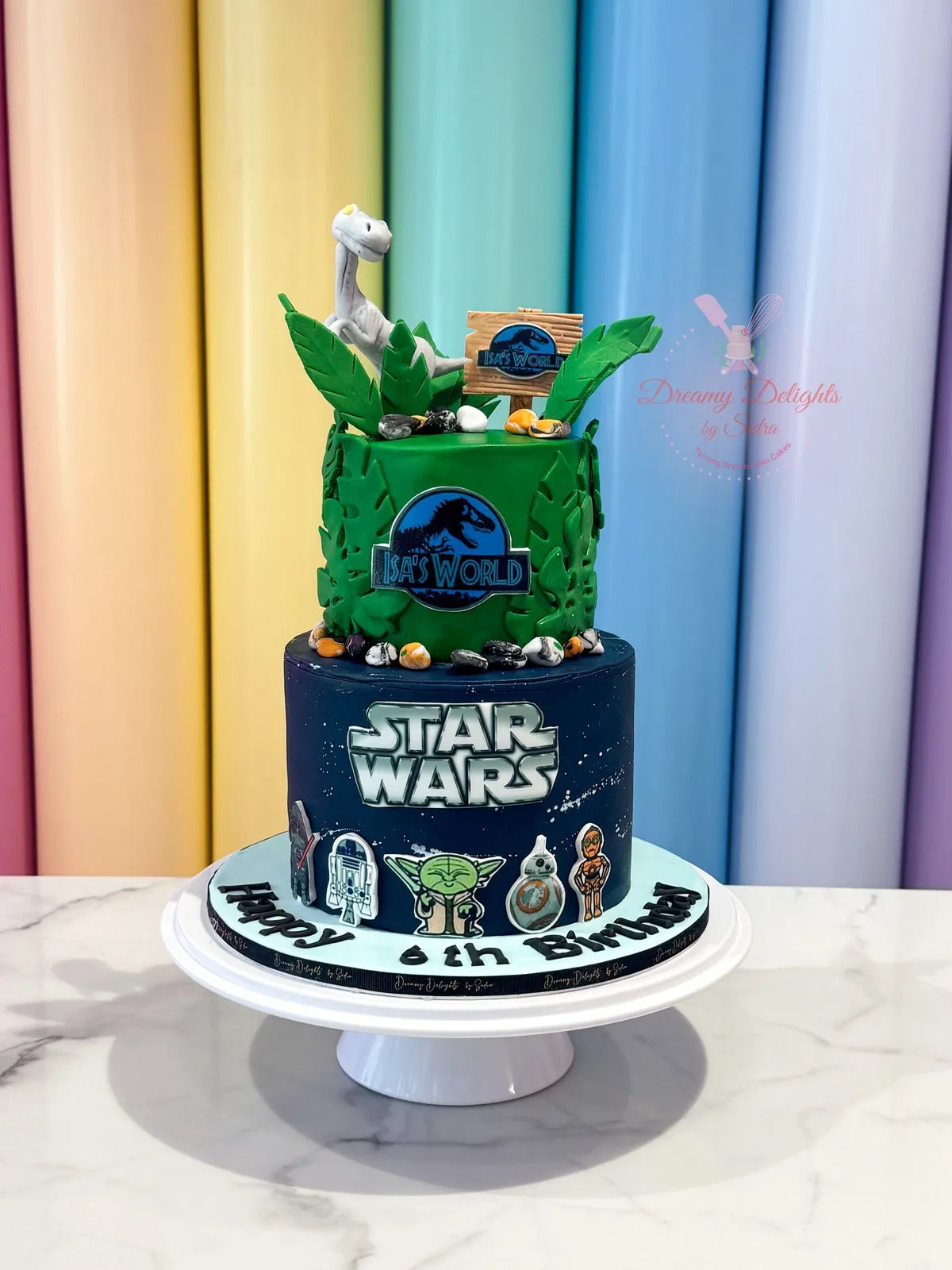 Jurassic Park and Star Wars Cake