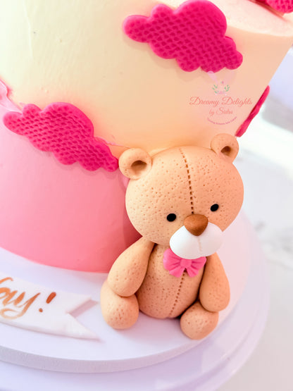 Pink Rainbow Teddy Cake
