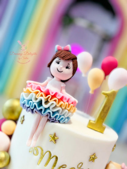 Girl Balloons Cake
