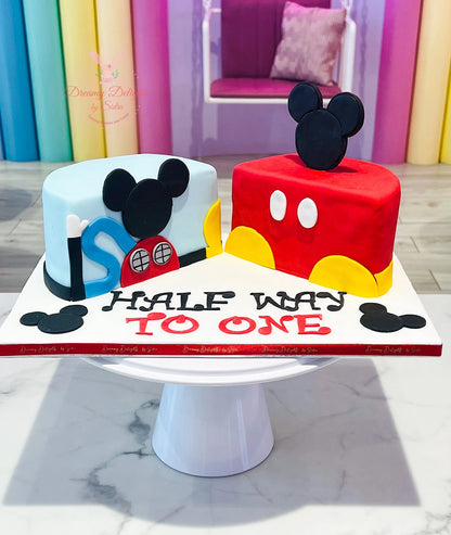 Mickey Mouse Half Birthday Cake