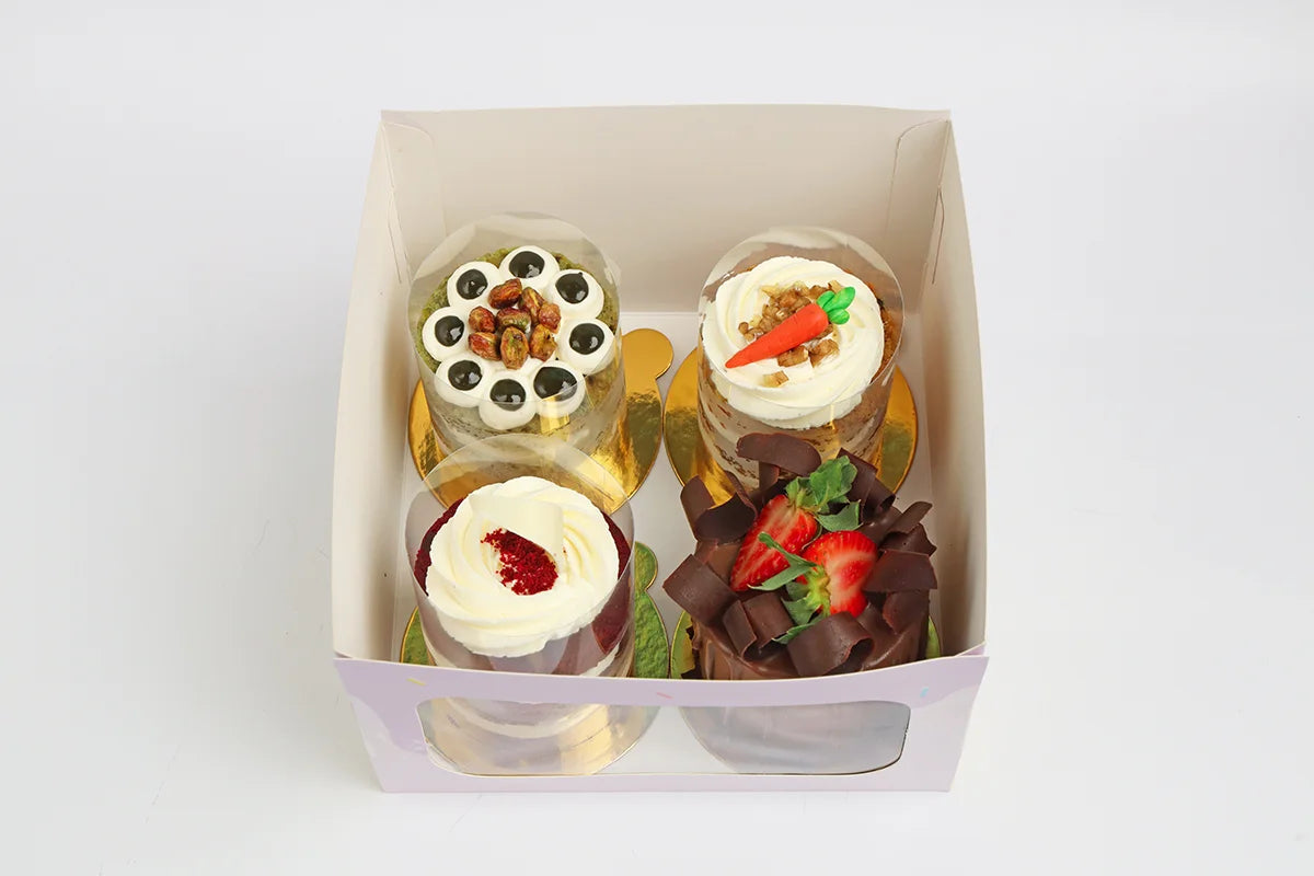 Mini Delights Box of 4 Mini Cakes - Dreamy Delights by Sidra – DreamyDelightsBySidra