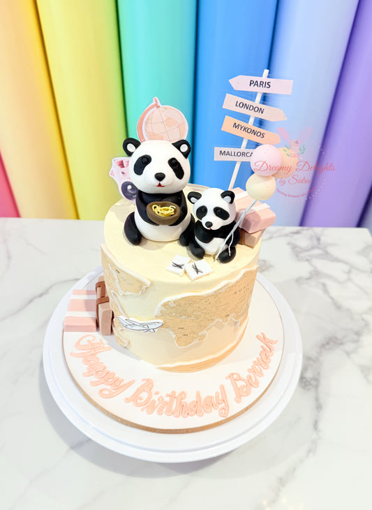 Luxury Panda Travel Birthday Cake