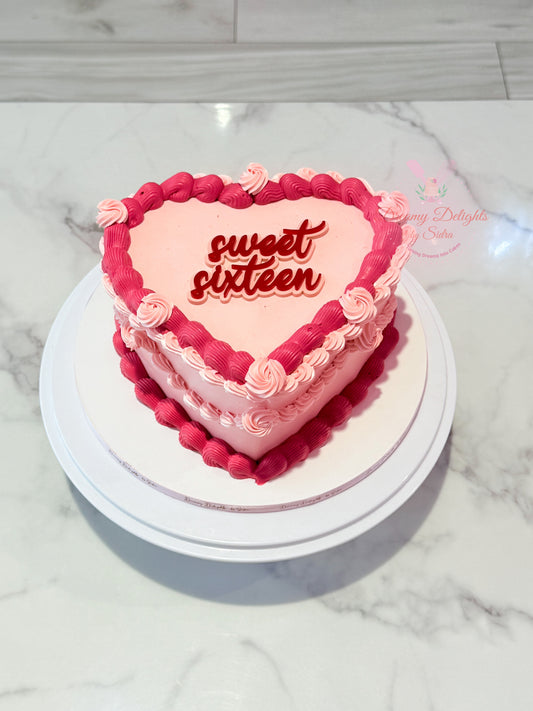 Premium Sweet Sixteen Vintage Heart Cake Dubai