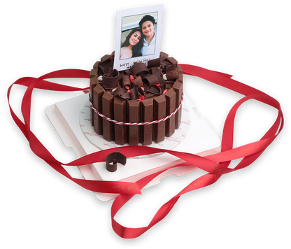 Valentine Kit Kat Cake with Couple Photo