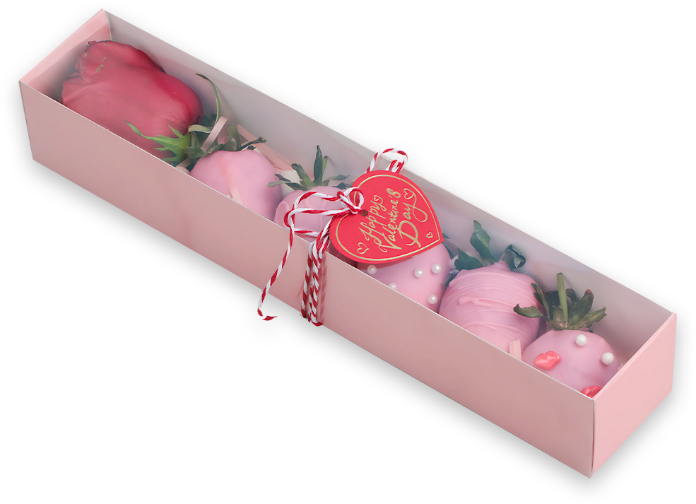 Valentine Strawberry Box with Rose