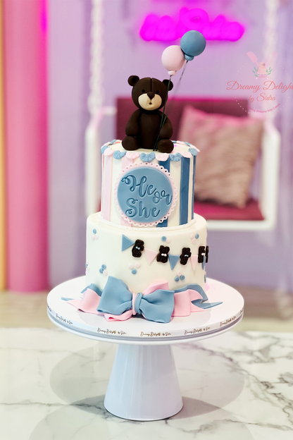 He or She Baby Shower Cake