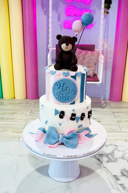 He or She Baby Shower Cake