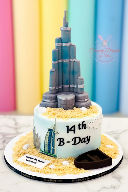 Dubai Building Cake