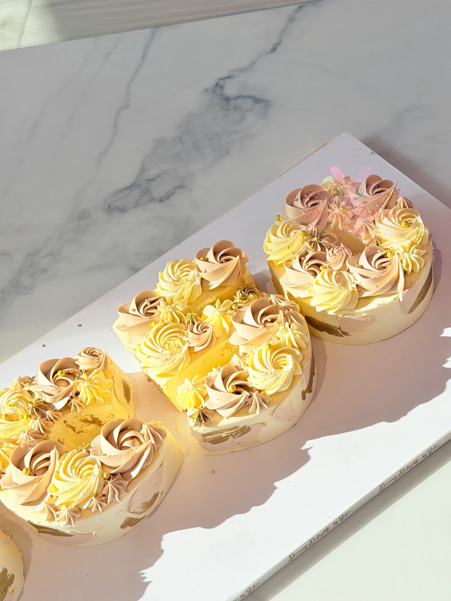 Alphabet & Number Cream Cake