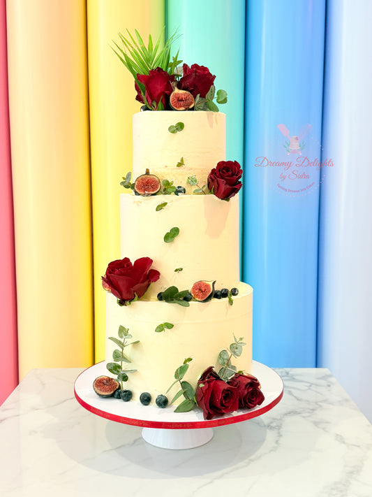Luxury Roses & Figs Anniversary Cake