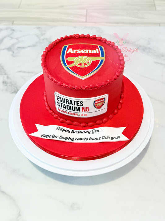 Arsenal football birthday cake in Dubai for him sports theme celebration cake