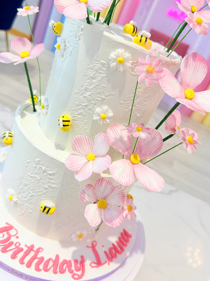 Bees and Flowers Kids Birthday Cake