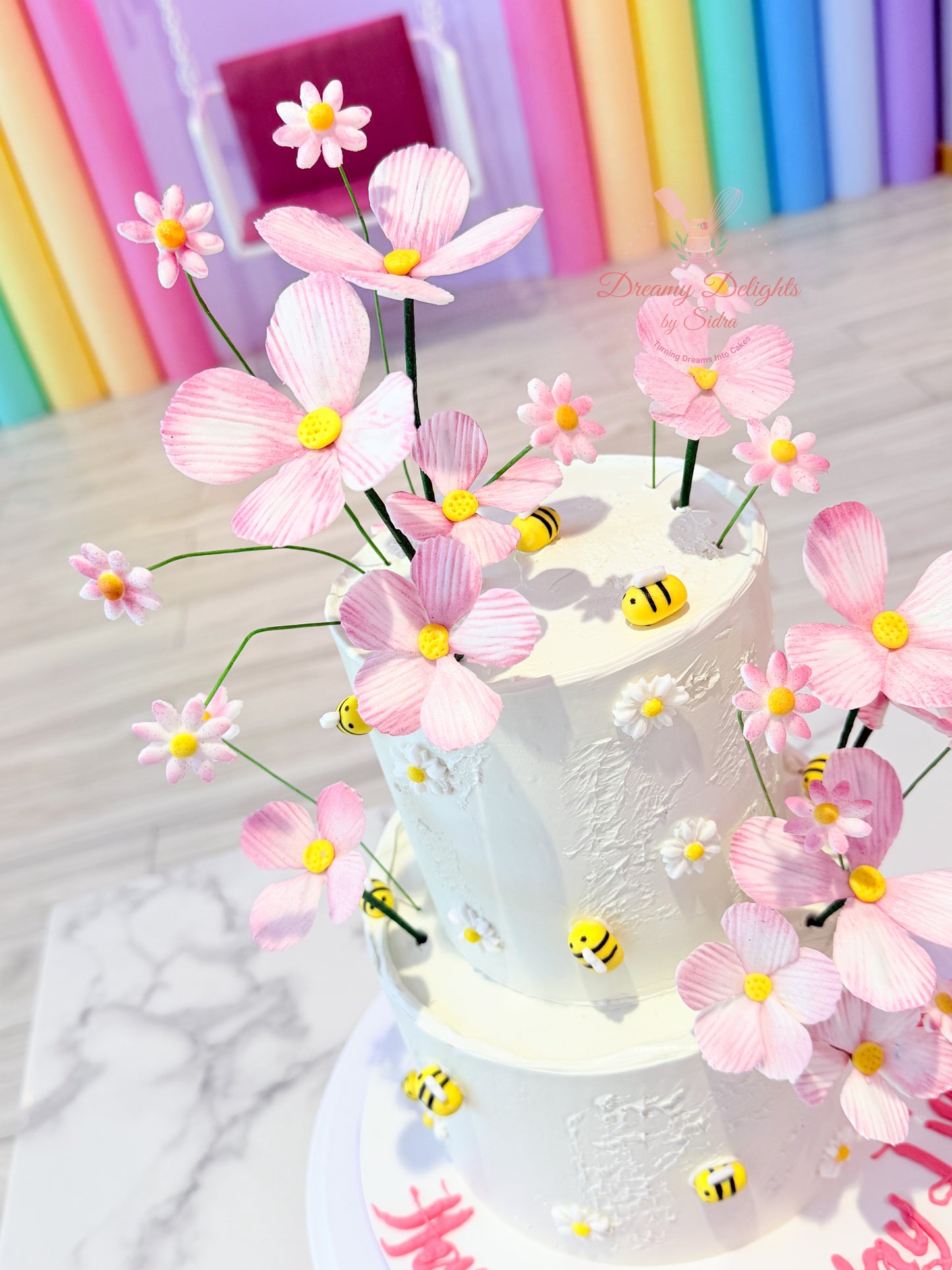 Bees and Flowers Kids Birthday Cake