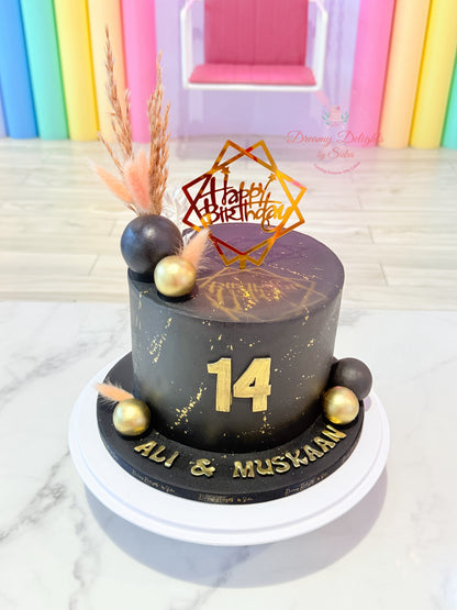 Black & Gold Birthday Cake