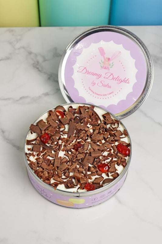 Black Forest Dream Cake Tin Christmas cake in Dubai festive celebration dessert