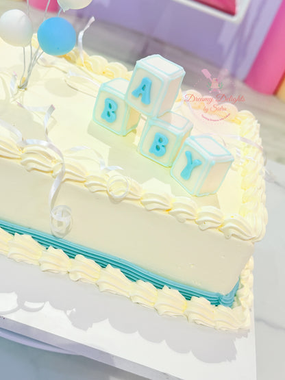 Blue Balloon Baby Shower Cake