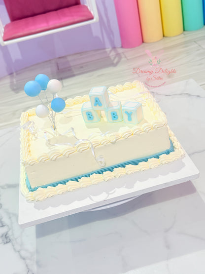 Blue Balloon Baby Shower Cake