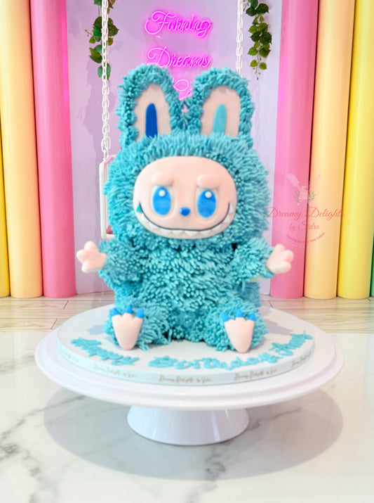 Blue Labubu Birthday Cake