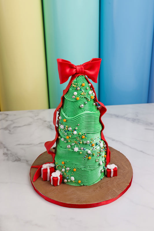 Bow Christmas Tree Cake celebration cakes Dubai festive Christmas cake delivery