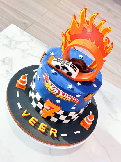 Hot Wheels Racing Theme Birthday Cake