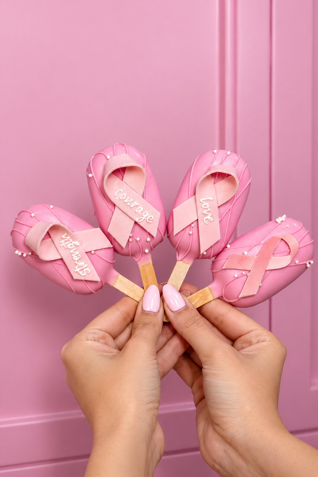 Pink Breast Cancer Awareness Cakesicles